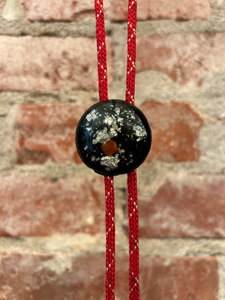 Silver Leaf Resin Bolo Tie