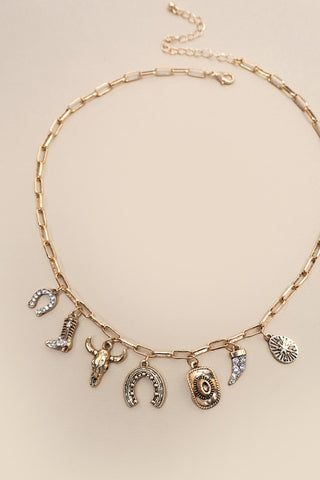 Adios Cowboy Charm Necklace