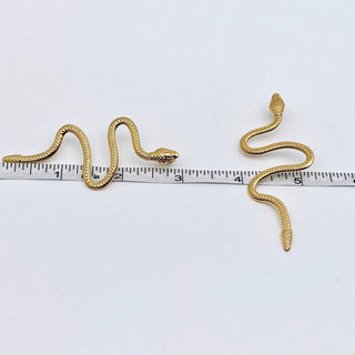 Snake 18K Gold Plated Stainless Steel Post Earrings