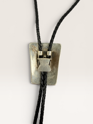 Silver Turquoise Bear Paw Bolo Tie