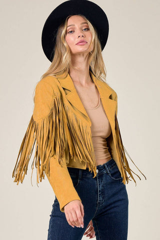 Nicks Mustard Fringe Jacket