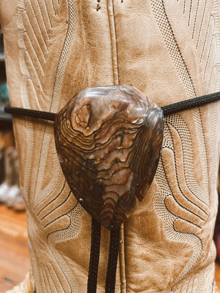 Large Stone Shield Bolo Tie