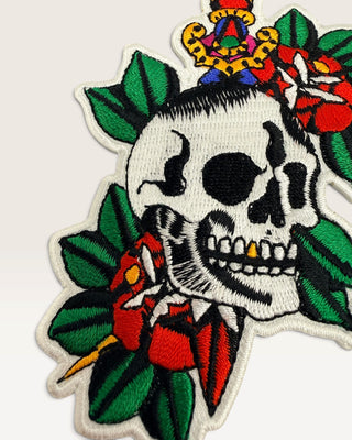 Skull and Dagger in Roses Patch