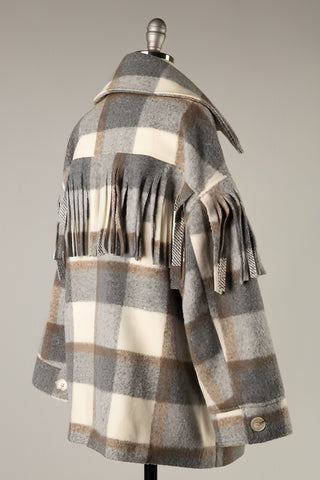 Montana Fringe Plaid Jacket