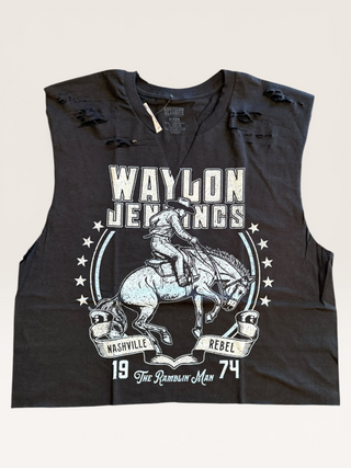 Chop Shop Waylon Jennings 1974 Crop Tank