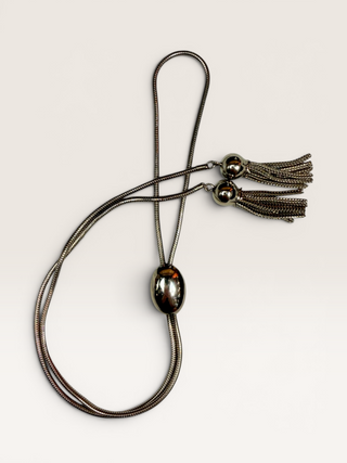 Stainless Steel Oval Necklace Bolo Tie