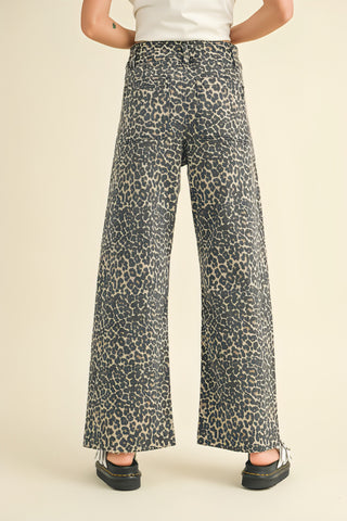 Wild Night Leopard Wide Leg Pants