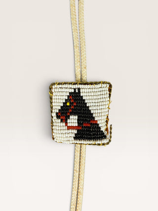 Vintage Hand Beaded Horse Bolo Tie