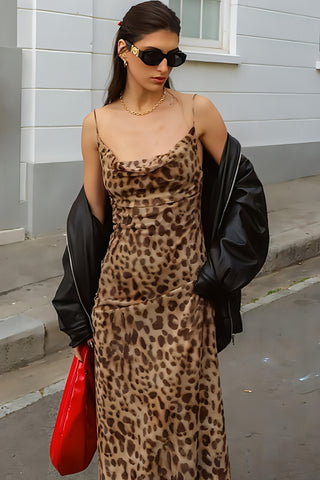 Gigi Leopard Mesh Maxi Dress