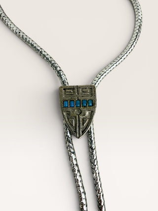 Vintage Silver and Turquoise Bolo Tie