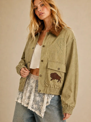 Badlands Sherpa-Collar Denim Jacket