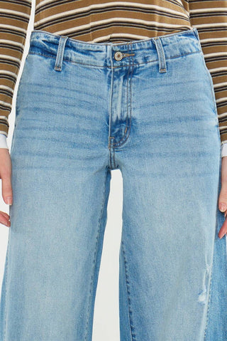 Birdeen Mid Rise Super Wide Flare Jeans