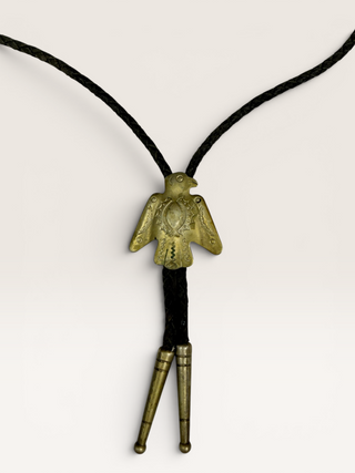 Vintage Brass Thunderbird Bolo Tie