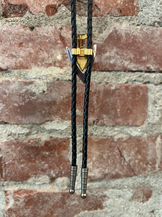 Brushed Metal Arrowhead Bolo Tie