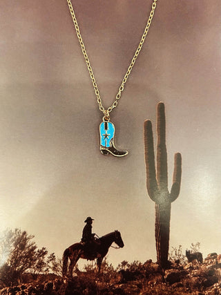 Reba Cowboy Boot Necklace