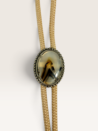Vintage Montana Agate Bolo Tie