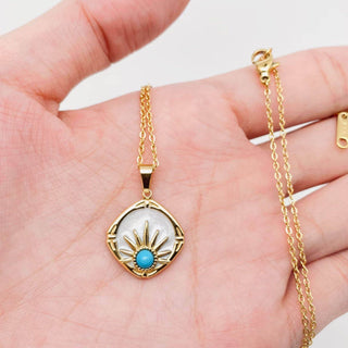 Turquoise Agave 18K Gold Plated Necklace