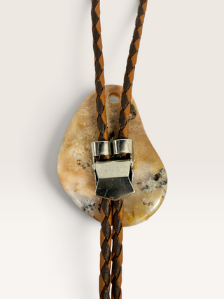 Agate and Jasper Artist Pallet Bolo Tie
