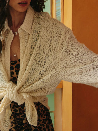 Sugar Magnolia Lace Button Up