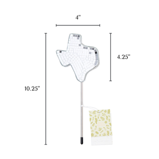 Disco Texas Mirror Disco Ball Plant Stake