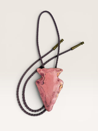 Pink Arrowhead Bolo Tie