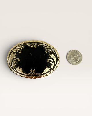 Brass and Black Vintage Belt Buckle