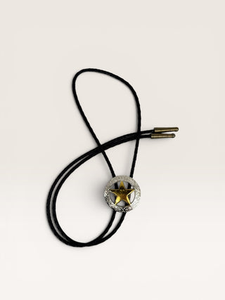 Vintage Silver and Gold Star Bolo Tie