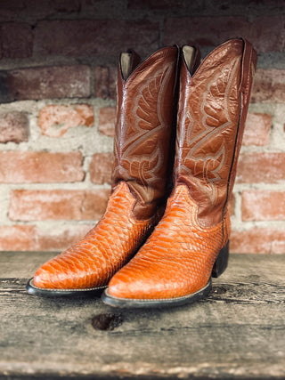 Genuine Snakeskin Cowboy Boots Men's Size 8 Wide / Women's Size 9.5 Wide