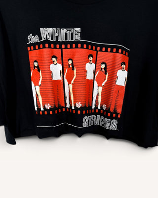 White Stripes Simple Chop Shop Crop Top