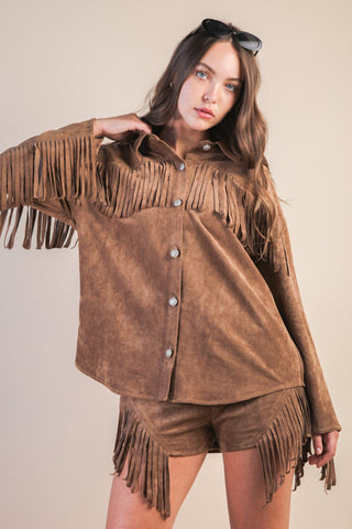 Wish You Didn't Know Fringe Shacket