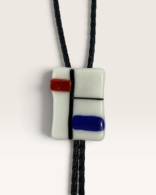 Abstract Glass Art Bolo Tie