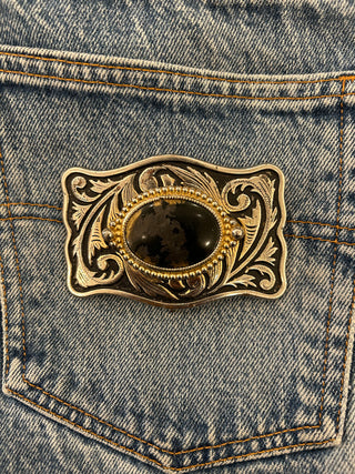Black Stone Belt Buckle