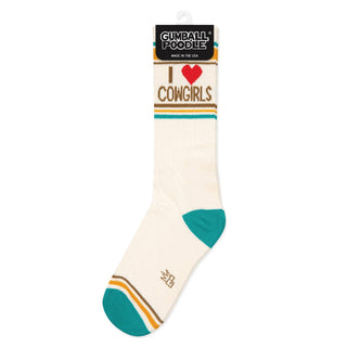 I Love Cowgirls Crew Socks