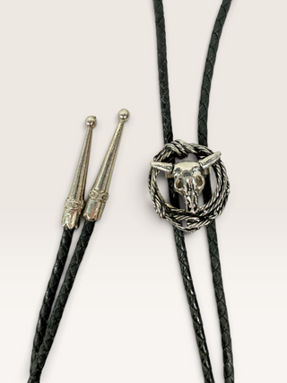 Steer Skull and Rope Bolo Tie