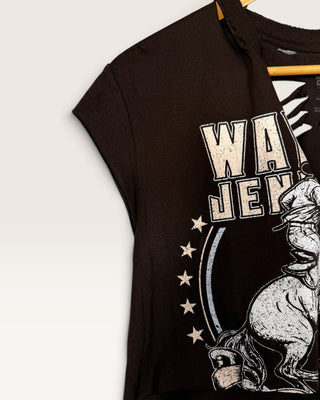 Waylon Jennings Distressed V-Neck Chop Shop T-Shirt