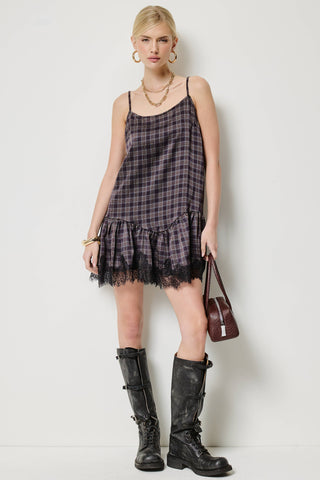 Mazzy Lace Trim Mini Dress