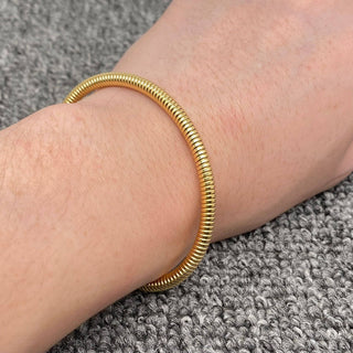 18k Gold Plated Steel Stretchable Spring Bangle