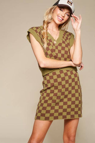 Panama Checkered Sweater Vest