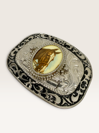 Vintage Horse Portrait Belt Buckle