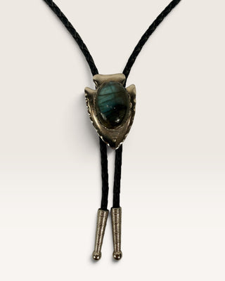 Labradorite Arrowhead Bolo Tie