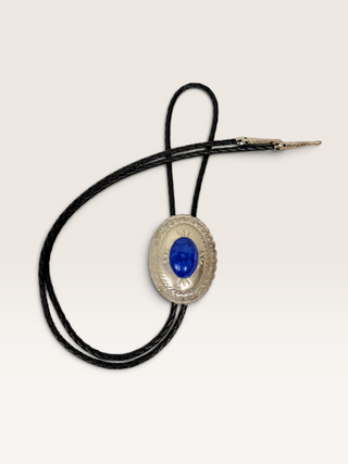 Stamped Silver Concho with Blue Stone