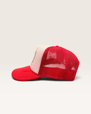 Gold Dogs Red Beer Trucker Hat
