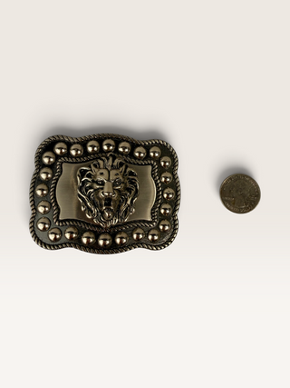 Ornamental Lions Head Belt Buckle