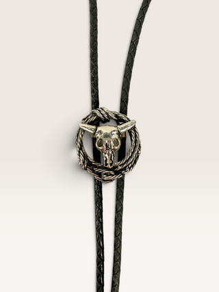 Steer Skull and Rope Bolo Tie