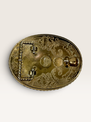 Vintage 1973 RainTree Black Stone Belt Buckle
