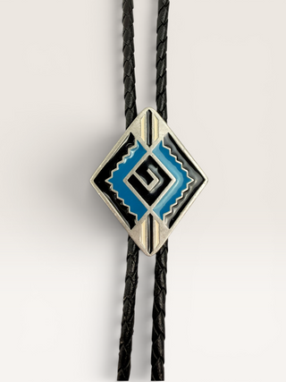 Vintage Siskiyou Buckle Co. Geometric Bolo Tie