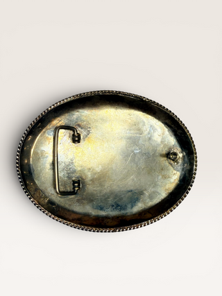 Vintage Silver and Brass Horse Head and Shoe Belt Buckle