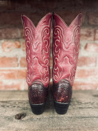 Justin Snakeskin Cowboy Boots Women's Size 7