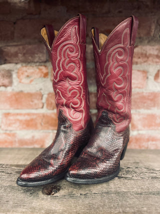 Justin Snakeskin Cowboy Boots Women's Size 7