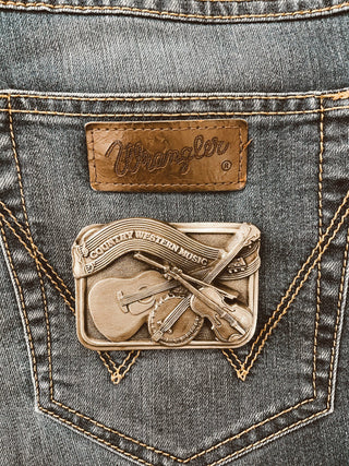 Country Western Music Belt Buckle